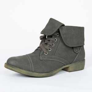 Rocket Dog Ankle Boots Lace‎ Up Fold Down Gray Casual Boots US 9 EU 42